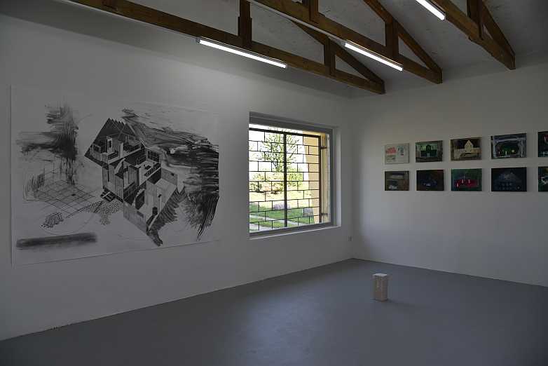 Martin Schepers - Loitz - Installationsansicht Ideal Stadt Heimat, Einzelausstellung im Kunstverein Loitz, 2016