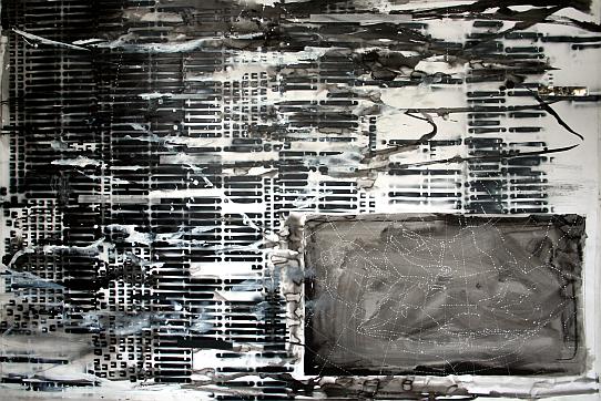 Martin Schepers - Out Of This World - Navigationswege, Graphit, Tusche auf Papier, 150 x 185 cm, 2014