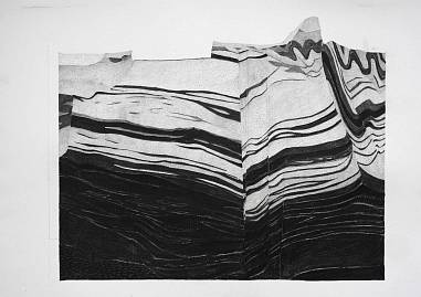 Martin Schepers - Verwerfungen - Großer Querschnitt Graphit auf Papier, 45 x 55 cm